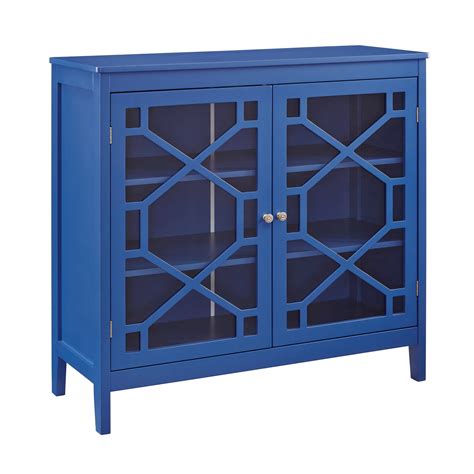 linon ava blue large cabinet